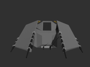 low poly sci fi fighter base concept 3D-Modell