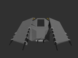 low poly sci fi fighter base concept 3D Model