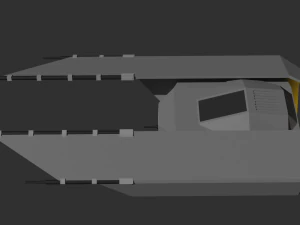 low poly sci fi fighter base concept 3D Model