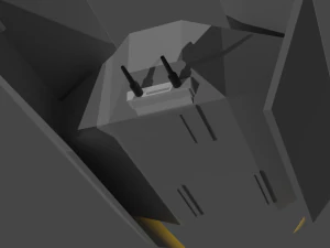 low poly sci fi fighter base concept 3D Model