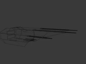 low poly sci fi fighter base concept 3D Model