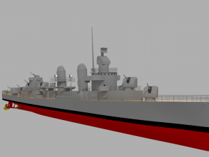 uss fletcher dd-445 destroyer 3Dモデル