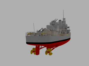 uss fletcher dd-445 destroyer Model 3D