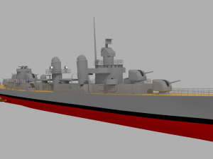 uss fletcher dd-445 destroyer Model 3D