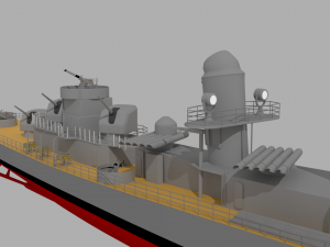 uss fletcher dd-445 destroyer Model 3D