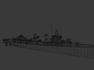 uss fletcher dd-445 destroyer Model 3D