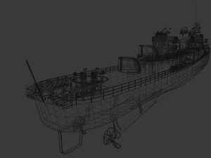 uss fletcher dd-445 destroyer Model 3D