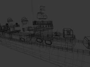 uss fletcher dd-445 destroyer Model 3D