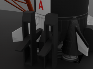 saturn v rocket and launch pad 3D Model