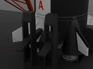 saturn v rocket and launch pad 3D Model