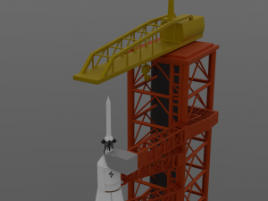 saturn v rocket and launch pad 3D Model