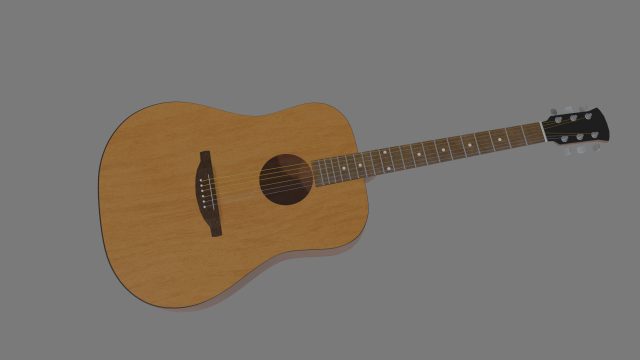 acoustic guitar 3D Model .c4d .max .obj .3ds .fbx .stl .blend 