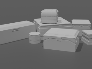 pack of sci-fi crates 3Dモデル