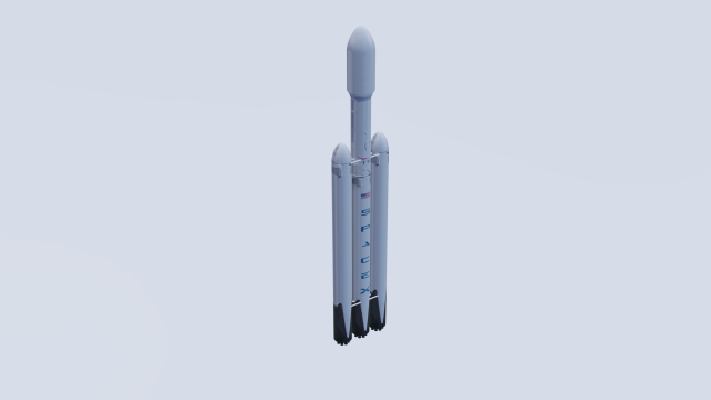 falcon heavy rocket 3D 모델 .c4d .max .obj .3ds .fbx .stl .blend 