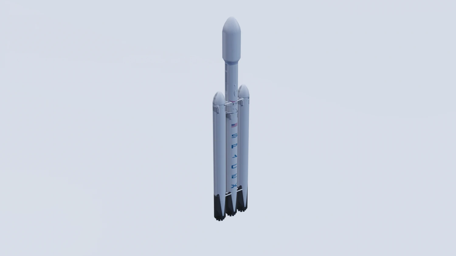 falcon heavy rocket 3D Model .c4d .max .obj .3ds .fbx .stl .blend 