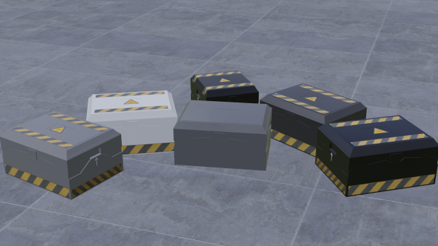sci fi crates v1 Model 3D .c4d .max .obj .3ds .fbx .stl .blend 