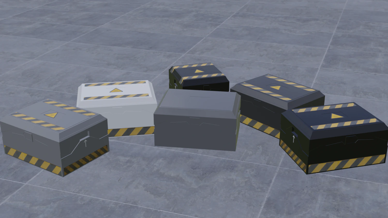 sci fi crates v1 3D Model .c4d .max .obj .3ds .fbx .stl .blend 