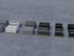sci fi crates v1 3D Model