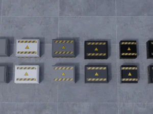 sci fi crates v1 3D Model