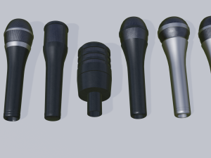 a mic set of 6 microphones 3D 모델