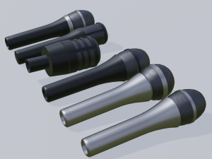 a mic set of 6 microphones Model 3D