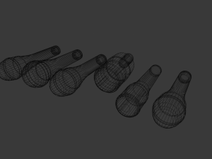 a mic set of 6 microphones Model 3D