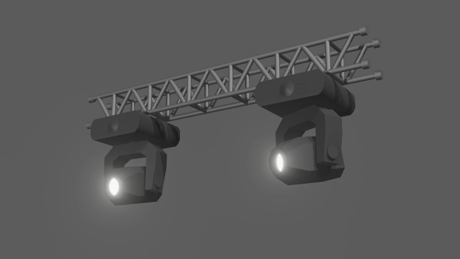 stage lights with truss beam 3D Model .c4d .max .obj .3ds .fbx .stl .blend 
