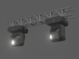 stage lights with truss beam 3D Model