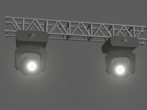stage lights with truss beam Model 3D