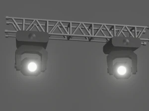 stage lights with truss beam 3D Model