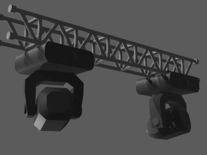 stage lights with truss beam Model 3D