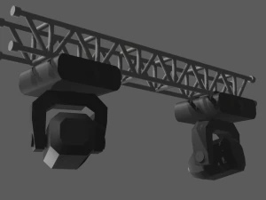 stage lights with truss beam 3D Model