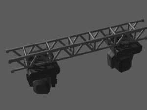 stage lights with truss beam 3D Model
