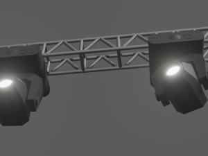 stage lights with truss beam Model 3D