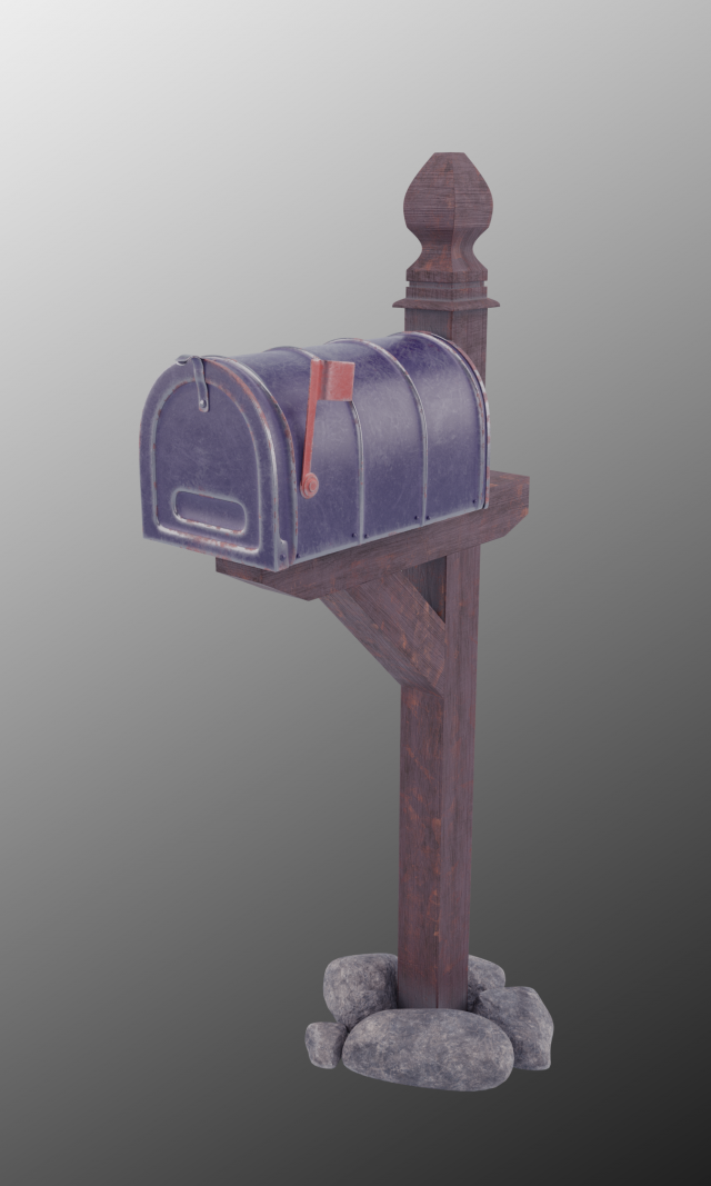 mailbox 3D Model .c4d .max .obj .3ds .fbx .stl .blend 