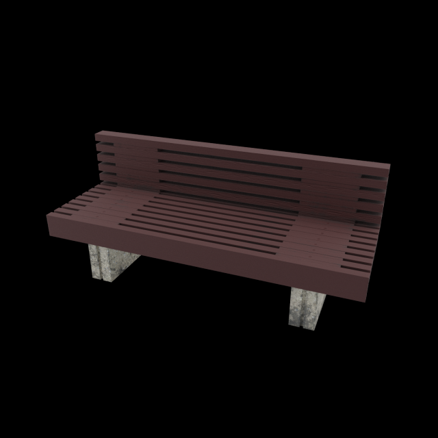 bench 3D Model .c4d .max .obj .3ds .fbx .stl .blend 