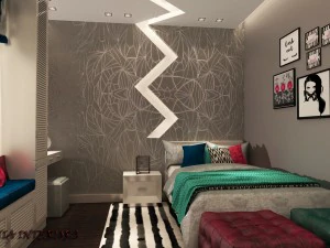 camera da letto moderna per ragazze Modello 3D