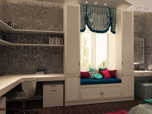 modern girls bedroom Modello 3D
