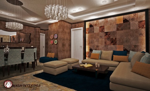 modern living dinning room 3D Модель .c4d .max .obj .3ds .fbx .stl .blend 