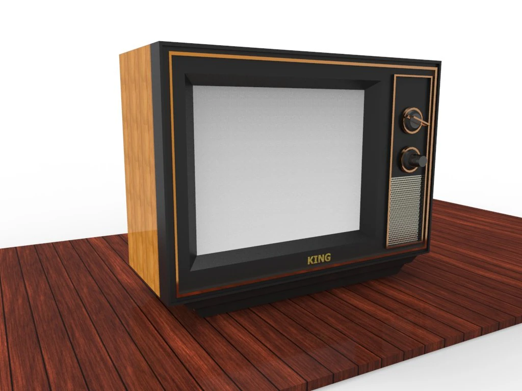 old school television set 3D Model .c4d .max .obj .3ds .fbx .stl .blend 