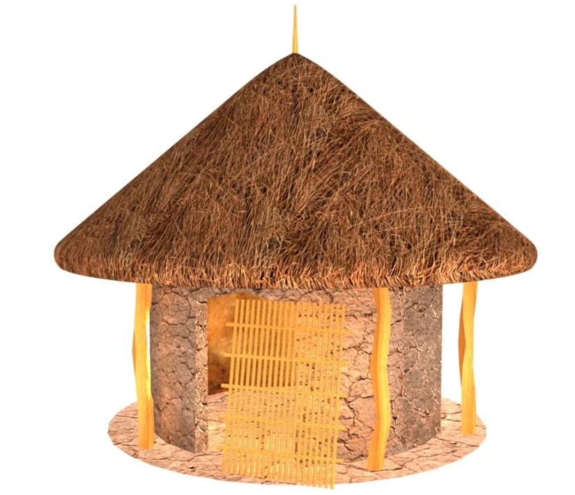 african traditional hut 3D Model .c4d .max .obj .3ds .fbx .stl .blend