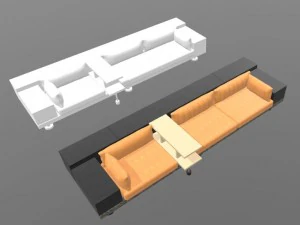 sof&aacute; modular pr&eacute;-fabricado Modelo 3D