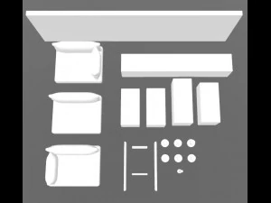 sof&aacute; modular pr&eacute;-fabricado Modelo 3D