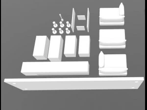 sof&aacute; modular pr&eacute;-fabricado Modelo 3D