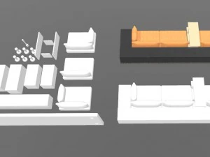 sof&aacute; modular pr&eacute;-fabricado Modelo 3D