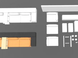 sof&aacute; modular pr&eacute;-fabricado Modelo 3D