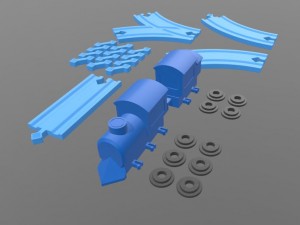 set rail road Modello di stampa 3D