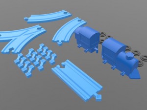set rail road Modello di stampa 3D