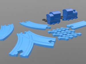 set rail road Modello di stampa 3D