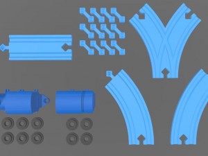 set rail road Modello di stampa 3D